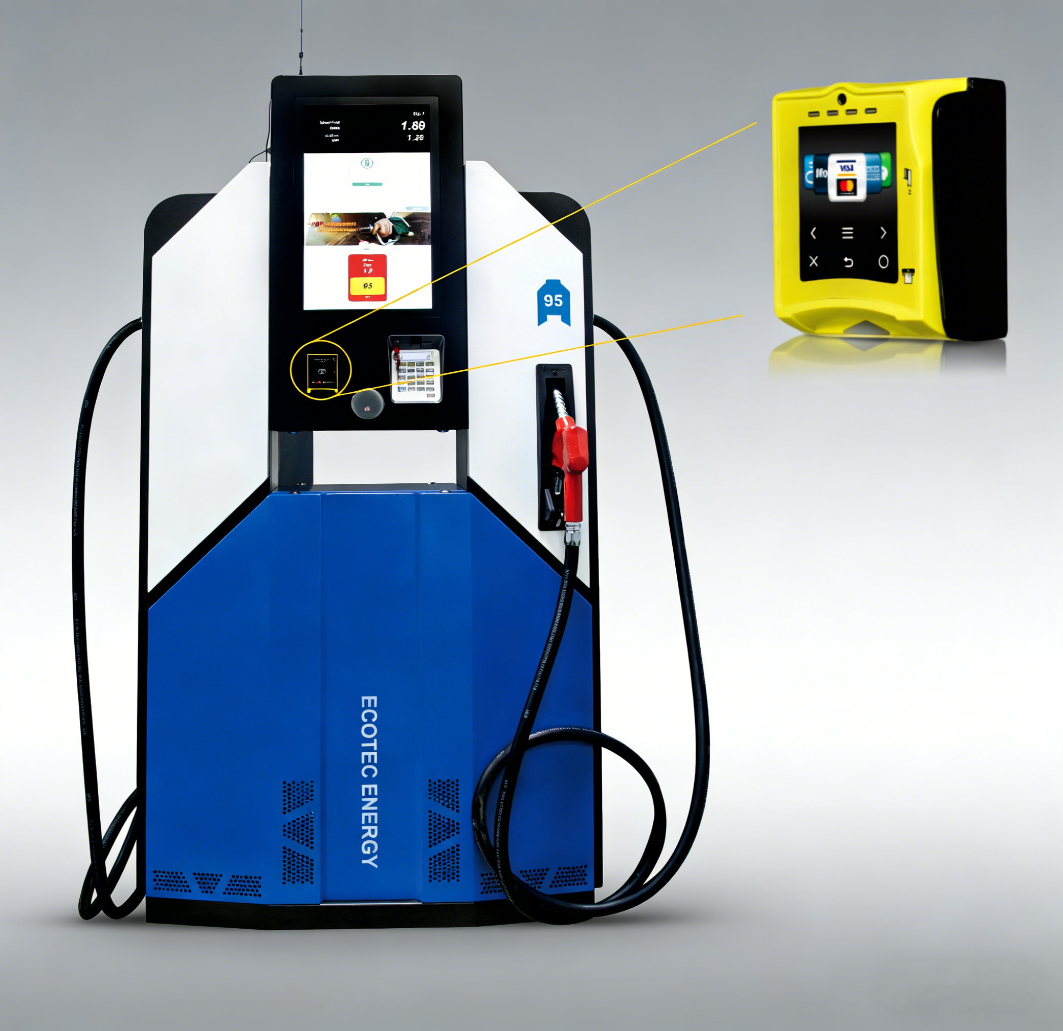 Ecotec Aluminium Double Nozzles Self Service Fuel Dispenser With Nayax 
