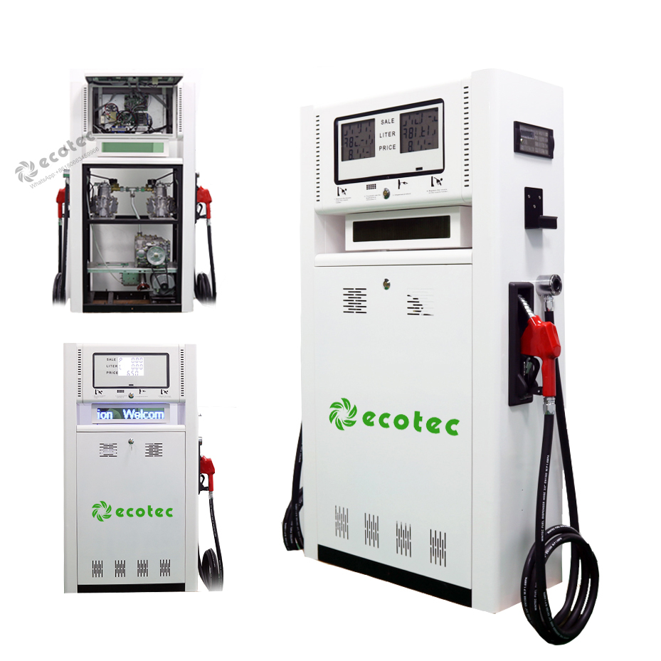 Stasiun Kontainer Tangki Bahan Bakar ECOTEC 60000L dengan dua nozel stasiun pengisian dispenser bahan bakar untuk dijual
