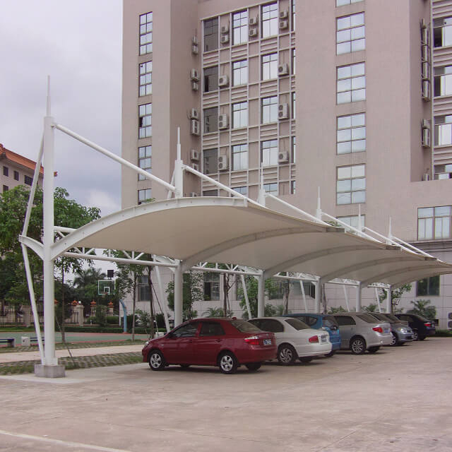 500-1000㎡ Strong Self-cleaning Ability Acid And Corrosion Prevention Impact Resistance Gas Station Membrane Structure Canopy with Installation And Transportation