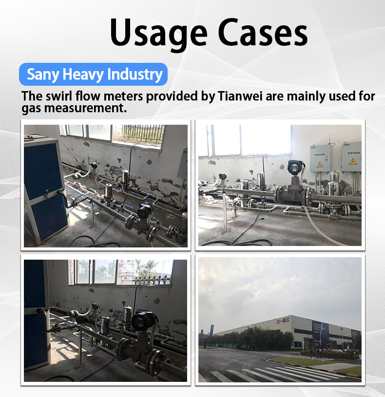 Swirl Flow Meter With Flange Gas Metering Measurement Measuring Flow Rate, Temperature, Pressure