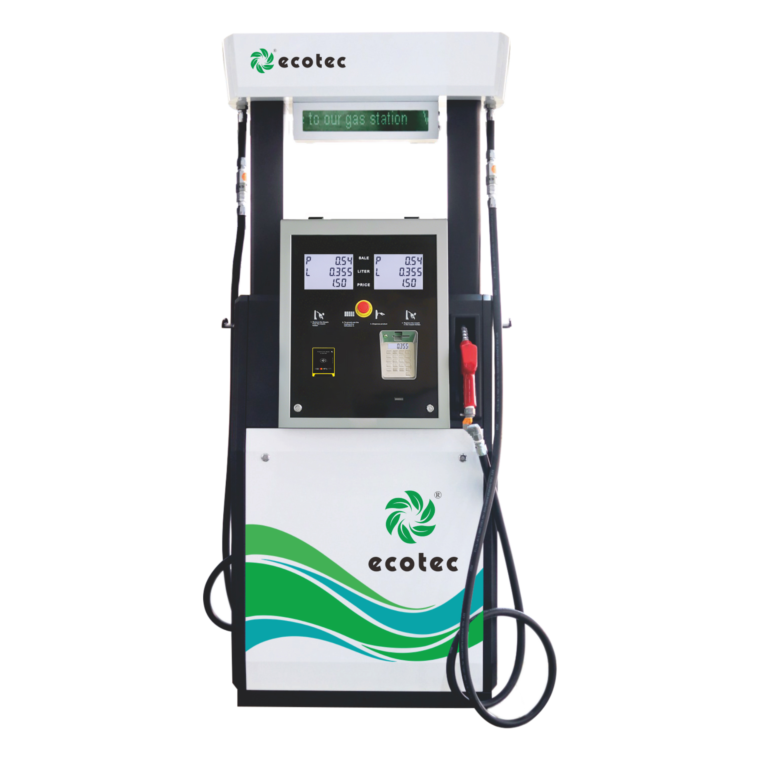 Ecotec Aluminium Double Nozzles Self Service Fuel Dispenser With Nayax 