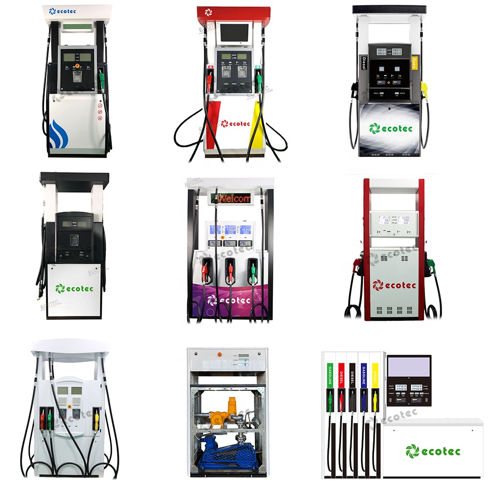 Green Column And White Body Color Four Nozzle Fuel Dispenser for Gas Station
