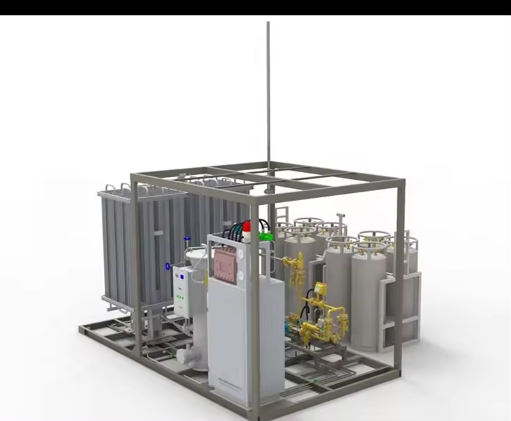 Ecotec Gas Station Safe Design Cylinder LNG Gasification Regasification Station for LNG Filling