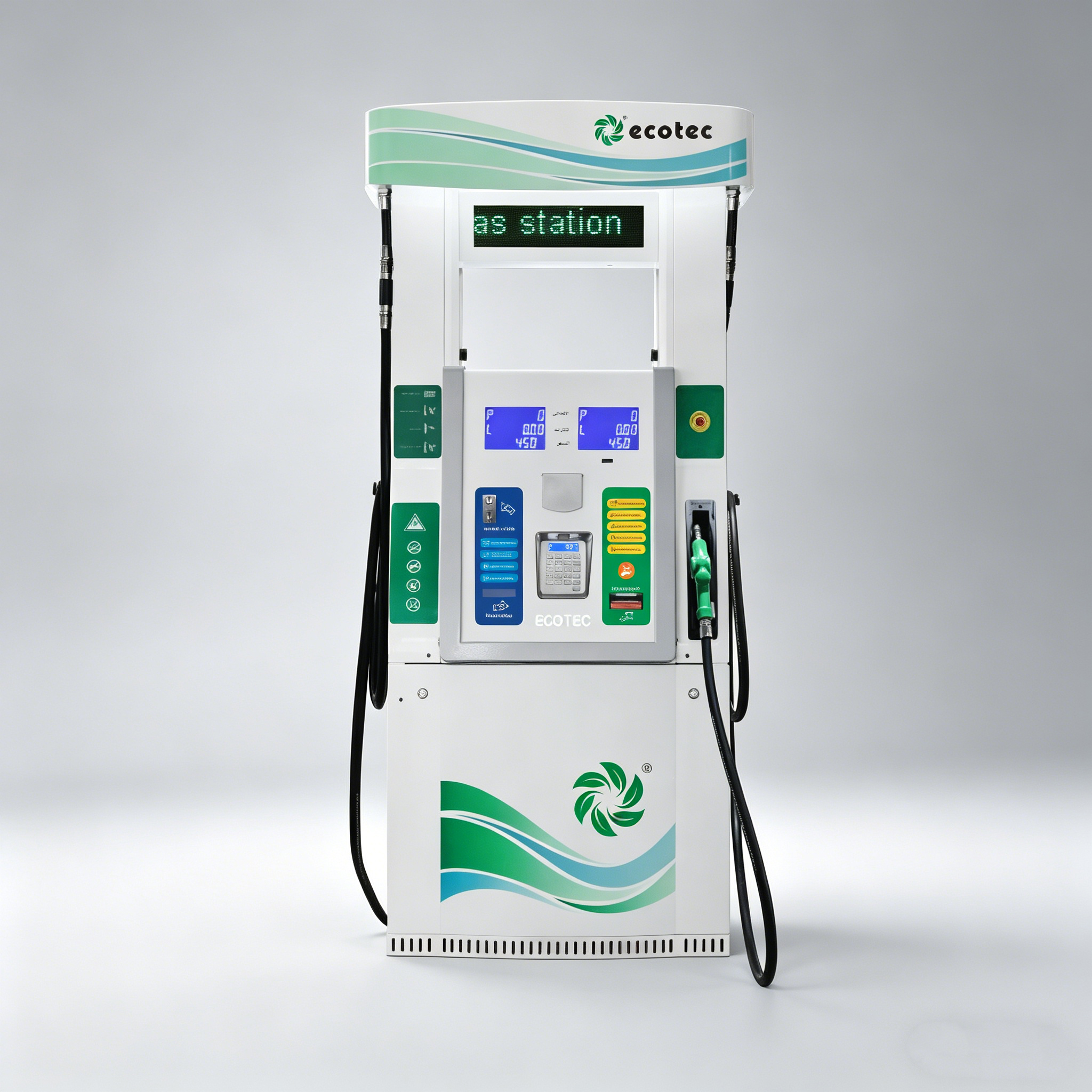 Ecotec Fuel Dispenser With Cash Coin Machine Two Nozzles Petrol Station Fuel Vending Machine Gas Dispenser