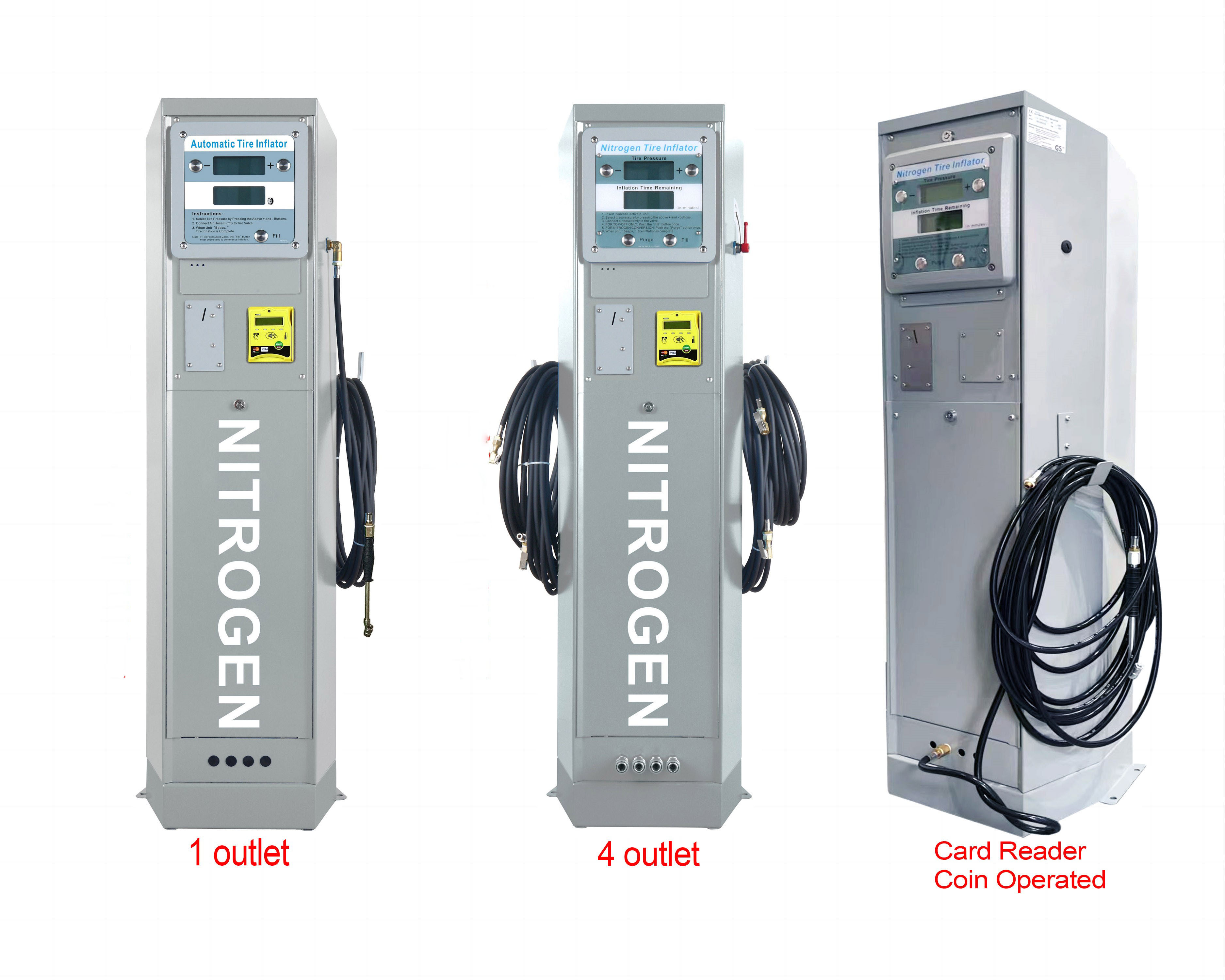 Ecotec Air Vending Machine Coin Operated Nitrogen Generator tire inflator and Conversion System for 4 Tire inflators