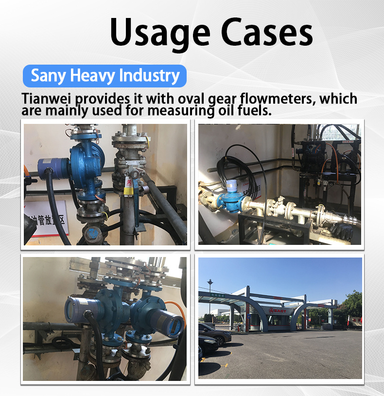 Oval Gear Flow Meter With Flange Flow Meter Liquid Measurement for Oils and Aqueous
