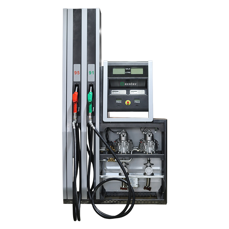 Modern fuel station canopy showing multi-product dispensers processing multiple vehicles simultaneously